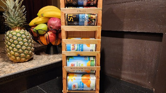 Vertical Wood  Can Storage Organizer (#1 and #2 cans)