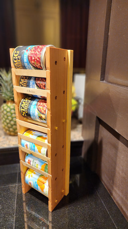 Vertical Wood  Can Storage Organizer (#1 and #2 cans)